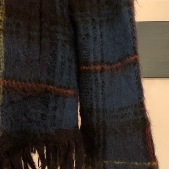 Free People Plaid Fringe Wool Sweater A-Line Button-up Coat XS-mohair and alpaca - Picture 8 of 8